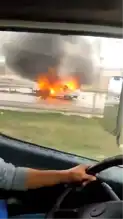 Bursa-İzmir Otoyolunda Trafik Kazası ve Yangın!