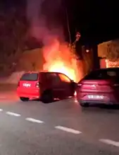 Mudanya'da Park Halindeki Araç Yanarak Kül Oldu