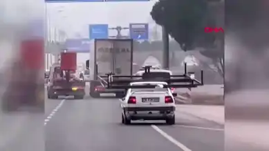 Tavanında Karyola İle Tehlikeli Sürüş!