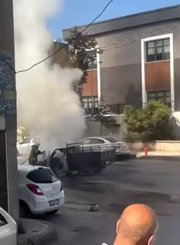 Seyir Halindeki Araç Alev Aldı!