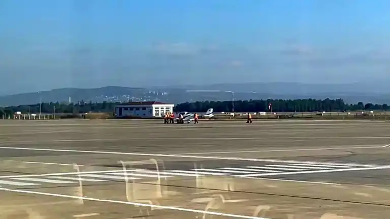 Yenişehir Havaalanı'nda Eğitim Uçağı Kazası